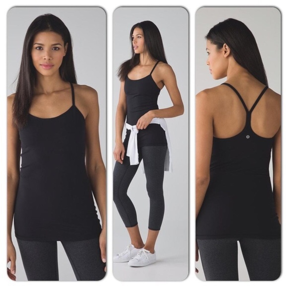 LULULEMON Solid Black Power Y Tank - 6
